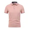 Camiseta de Verano con Sensación de Hielo de Secado Rápido Manga Corta Cuello Camisero Bloques de Color Camisa Publicitaria Logo Bordado Personalizado Ropa de Trabajo Corporativa