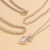 Collar de traje con cuentas simples de estilo europeo y americano para mujer, dulce y fresco collar geométrico con hebilla corta, joyería de amor