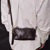 Bolso Bandolera de Cuero Retro para Hombre Horizontal Personalizado Piel de Vaca de Primera Capa Diseño Personalizado Plisado Bolso para Caminar al Aire Libre de Negocios