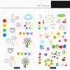 Fotozinha Fofa Celular Colorido com Flores, Coelhinho, Coração, Flores, Adesivos de Tatuagem Coloridos para Meninas, À Prova d'água e de Alta Qualidade