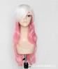 Pailis fornece moda europeia e americana cabelo longo liso branco + rosa peruca de fibra química touca de cabeça fábrica atacado suporte lote misto
