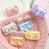 Estuche de Lentes de Contacto Lindo de Dibujos Animados, Estuche de Lentes de Contacto, Caja Compañera, Tapa sin Giro, Compacto y Portátil, Caja de Almacenamiento para Cuidado de la Miopía
