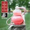 Botella de Vidrio para Té y Bebidas con Forma de Calabaza al por Mayor para Fabricantes, con Asa y Correa, Botella de Agua Estilo Chino, Botella para Bebidas de Jugos, Xunda Glass