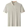 Camiseta tipo Polo Leishbert de Fibra de Bambú y Nylon Elástico Sin Costuras para Hombre de Manga Corta Camiseta de Manga Corta Transpirable de Verano sin Planchar