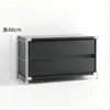 Combinação de rack para TV estilo Bauhaus de piso em aço inoxidável para sala de estar de apartamento pequeno, armário de armazenamento e organização, armário baixo, armário lateral