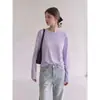 Camiseta de manga larga con protección solar de seda helada de dopamina para mujer, estilo corto de verano, top fino, chic y petite para aire acondicionado