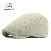 Estilo Nuevo de Primavera Simple Clásico Boinas de Lino Imitación Gorra de Béisbol Retro Británica Versátil Casual para Hombres y Mujeres