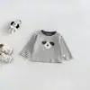 Dianxi Roupa Íntima Listrada de Desenho Animado para Bebê Roupa de Trabalho Colete com Capuz Calça Jogger Casual de Outono para Meninos Conjunto de Duas Peças