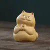 Mascota de Té de Arcilla Púrpura Yixing Gato de la Suerte Gatito Creativo Accesorio de Té Decoración del Hogar Inserto de Fragancia de Té Juego de Té Kung Fu Se Puede Usar