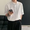 MYQ Camisa de Manga Corta Estilo Británico para Hombre Verano Suelta Business Casual Camisa Estilo Coreano Moda Solapa Camiseta