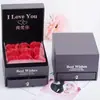 Venta caliente caja de flores inmortales joyería joyería flor de jabón doble capa caja de embalaje anillo collar flor de rosa cajón joyero