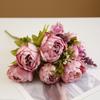Flor Artificial de Peonía Hilada con Núcleo de 13 Cabezas Estilo Europeo Transfronterizo Flor Artificial de Boda Decoración de Mesa para Sala de Estar Hogar Ramo Artificial