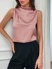 Camisola de satén de alta gama para mujer europea y americana, nueva de verano para comercio exterior, top de Amazon para mujer