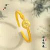 Tienda de Oro Puzuo Mismo Estilo Oro Arena Diamante Hebilla Futai Ankang Ping An Pulsera Nueva China Abierta Pulsera Alto Sentido Mujer