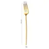 Talheres Ocidentais Portugueses de Aço Inoxidável Transfronteiriços, Faca, Garfo e Colher, Colher de Chá Dourada Criativa Espessada, Faca e Garfo para Bife, Conjunto de Quatro Peças
