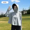 Novo Chapéu de Sol de Verão para Mulheres, Proteção Facial e do Pescoço, Peça Única de Plástico Preto com Aba Larga, Chapéu de Sol de Seda Gelada Anti-UV para Exterior