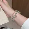 Pulsera de Plata Tailandesa Kt Estilo Vintage con Cuentas Transparentes Adecuada para Apple Watch iWatch 12ª Generación 11/10 Ultrase
