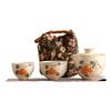 Juego de Té Rápido Shishi Ruyi Pintado a Mano por el Fabricante Juego de Té Portátil para Viaje Camping al Aire Libre Juego de Té Portátil Viaje