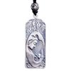 Colgante de plata esterlina S999 collar de mantra de seis sílabas para hombres y mujeres Guanyin Buda Sakyamuni colgante cuadrado de plata pura