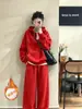 Sudadera con Capucha Suelta para Mujer Primavera Otoño Estilo Coreano Pulóver Chaqueta con Forro de Terciopelo Adelgazante Versátil Sensación Relajada Perezoso Color Sólido Top