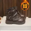 Botas da moda femininas estilosas, de cano baixo com zíper lateral, coleção outono/inverno 2026 infantil nova, retrô, simples, versáteis, com sola reta