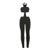 Macacão Único de Cor Sólida Justo com Decote Halter Expondo a Cintura, Estilo Europeu e Americano Transfronteiriço, Novo para Outono 2026, Sexy e Ousado para Mulheres