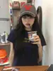 Camiseta Ombro a Ombro Feminina Verão Novo Estampa de Slogan Spice Girl Manga Curta Vintage Slim Fit Emagrecedor Top Curto