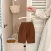 Pantalones de pana retro estilo coreano para niños con felpa adicional Otoño Invierno Bebé Sueltos Rectos Engrosados Cálidos Casuales Ropa para Niños