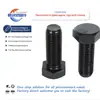 Perno Hecho a Medida Pernos de Alta Resistencia Grado 12.9, Acero al Carbono Negro Cabeza Hexagonal Externa M6-M48 Hexagonal Externo de Alta Resistencia