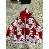 Sudadera con capucha de venta caliente transfronteriza, retro Y2K, manga larga, corte holgado, estampado, Harajuku, Hip-Hop, deportiva, talla grande, sudadera casual con cremallera
