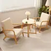 Cadeira Sofá Individual de Madeira Maciça Nórdica para Sala de Estar Estudo Hotel B&B Recepção Varanda Café Loja de Chá com Leite