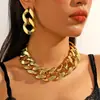 Joyería Transfronteriza Europea y Americana Amazon Elegante Exagerado Geométrico Hip-Hop Collar Cadena Fresca Moderna Pulsera Collar Joyería para Mujeres