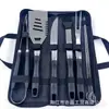 Venta Directa de Fábrica Juego de Seis Piezas para Barbacoa Transfronterizo con Bolsa de Tela, Juego de Herramientas para Asar de Acero Inoxidable, Herramientas para Asar al Aire Libre con Mango de Calabaza de Plástico