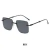 Gafas de sol minimalistas sin montura de metal europeas y americanas, populares entre los influencers, adecuadas para ir al trabajo y conducir, antirreflejos, gafas cuadradas retro