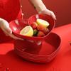 Prato de frutas em forma de coração vermelho festivo para casamento prato para bolo de amor lanche prato sala de estar banquete de casamento prato para doces de casamento frutas secas prato pequeno