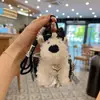 Nuevo Lindo Peluche Perro Westie Creativo Liga para el Cabello Muñeca Falda Llavero Cachorro Lindo Colgante de Bolso para Mujeres
