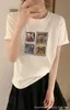 Camiseta feminina Shisanxing de algodão canelado com fonte física, envio direto do mercado atacadista, top justo de manga curta, suprimento exclusivo da segunda leva de verão