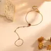 Pulseira de Aço Titânio Colorida Nova Estilo Verão Borboleta Coração Contas Redondas para Mulheres, Tendência e Simples, Corrente de Pulso Fashion e Versátil