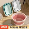 Cubo portátil plegable para pedicura para uso doméstico, tina engrosada para remojar los pies con función de masaje, bañera para pedicura elevada y profunda
