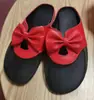 Estilo Nuevo de Primavera Ropa de Abrigo Malla Baotou Antideslizante Lazo Medias Zapatillas Zapatos de Mujer Sandalias