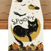 Nuevo camino de mesa de Halloween transfronterizo para restaurantes, linda decoración de mesa para fiestas con temática de fantasmas, camino de mesa para la festividad de Halloween