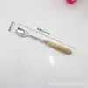 Juego de Cubiertos de Madera con Mango Creativo, Palillos y Cuchara Portátiles, Cubiertos para Estudiantes y Viajes, Cuchara y Palillos de Acero Inoxidable y Madera de Haya, Pieza Individual