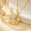 Collar de diseño vintage de luna y sol estilo europeo y americano transfronterizo, estrella y luna brillan juntas, diseño de nicho, accesorios de diamantes completos para mujer