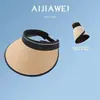 Sombrero de Protección Solar para Mujer 2026 Nuevo Modelo de Verano, Sombrero de Sol con Ala Ancha Protección UV, Sombrero de Paja con Cubre Rostro Tapa Abierta