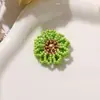 Pendientes DIY de margaritas florales pequeñas con cuentas, inspirados en pinturas al óleo vintage de estilo coreano, tachuelas, clips laterales para mujer, flores para zapatos, hebillas para zapatos, accesorios