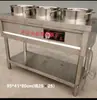 Carrito de Porridge Aislado de Acero Inoxidable Comercial Estufa de Calentamiento Eléctrico Barril Redondo Carrito Móvil para Cocinar Congee Comida Rápida Mesa para Servir Comida Equipo de Aislamiento