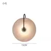 Parede de Fundo Simples de Mármore Natural para Sala de Estar Quarto Lâmpada Decorativa Designer Corredor Hall Lâmpada de Parede Redonda Tecido Ferro