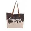 2025 Bolso de Flecos de Gran Capacidad Transfronterizo Bolso Cubo Bolso de Hombro Tote para Mujer Bolso de Mano Casual Estilo Perezoso Color de Contraste