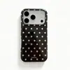 Capa de celular chic estilo coreano com bolinhas creme doce para iPhone 18 Pro Max, adequada para 17 Pro Max camada dupla 16 Pro