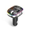 Carregador de carro da série T, modelo privado, carregamento rápido, FM, bluetooth, luz ambiente, carregador de carro, acendedor de cigarros de carro